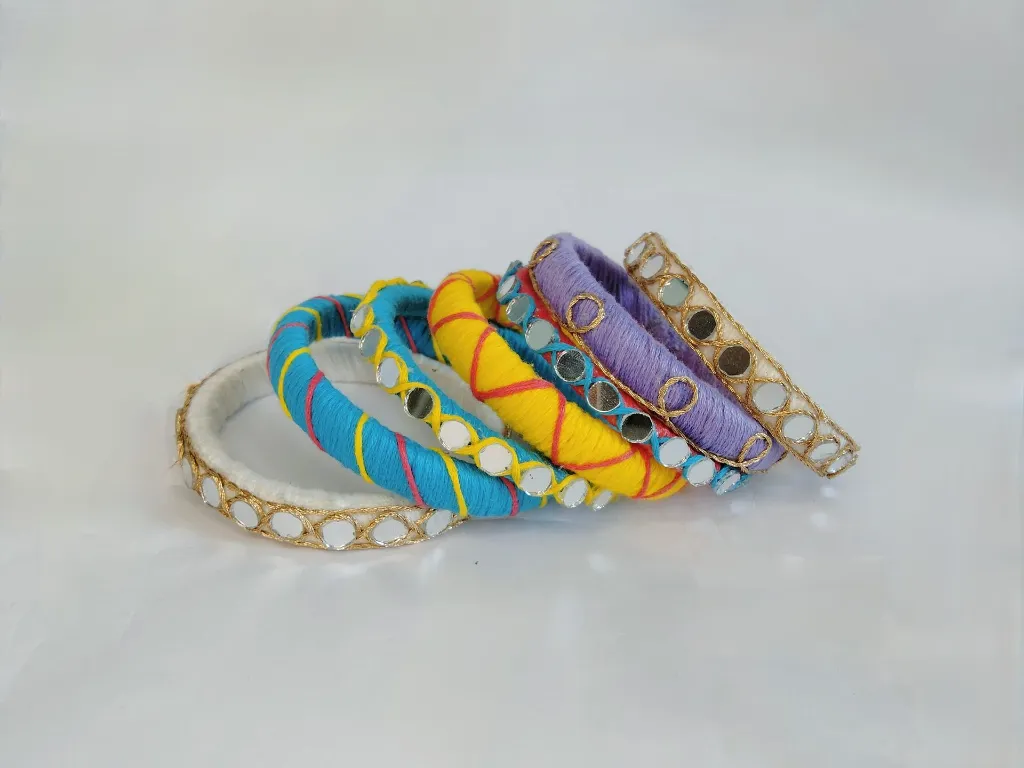 Rangoli Mirror Handmade Thread Bangles – PRISHAN-1.webp