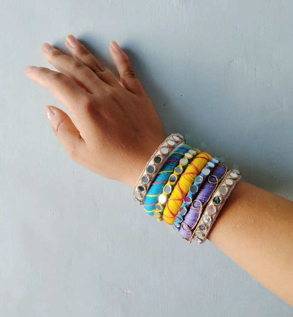 Rangoli Mirror Handmade Thread Bangles – PRISHAN-2.webp