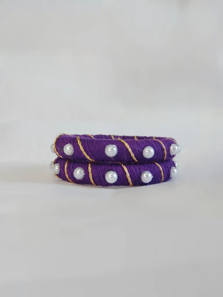Amethyst Pearl Handmade Thread Bangles – PRISHAN-2.webp