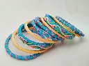 Boho Turquoise Gold Silk Thread Bangles- Prishan-1.webp