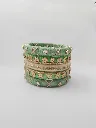 Mint Green & Gold Silk Thread Bangles-Prishan.webp