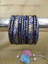 Midnight Blue Handcrafted Thread Bangles-PRISHAN-2.webp