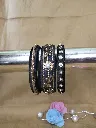 Black Zardozi-Inspired Thread Bangles  Gold Sequin & Kundan Set-PRISHAN-2.webp