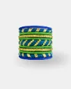 Festive Blue-Green Handmade Thread Bangles – PRISHAN