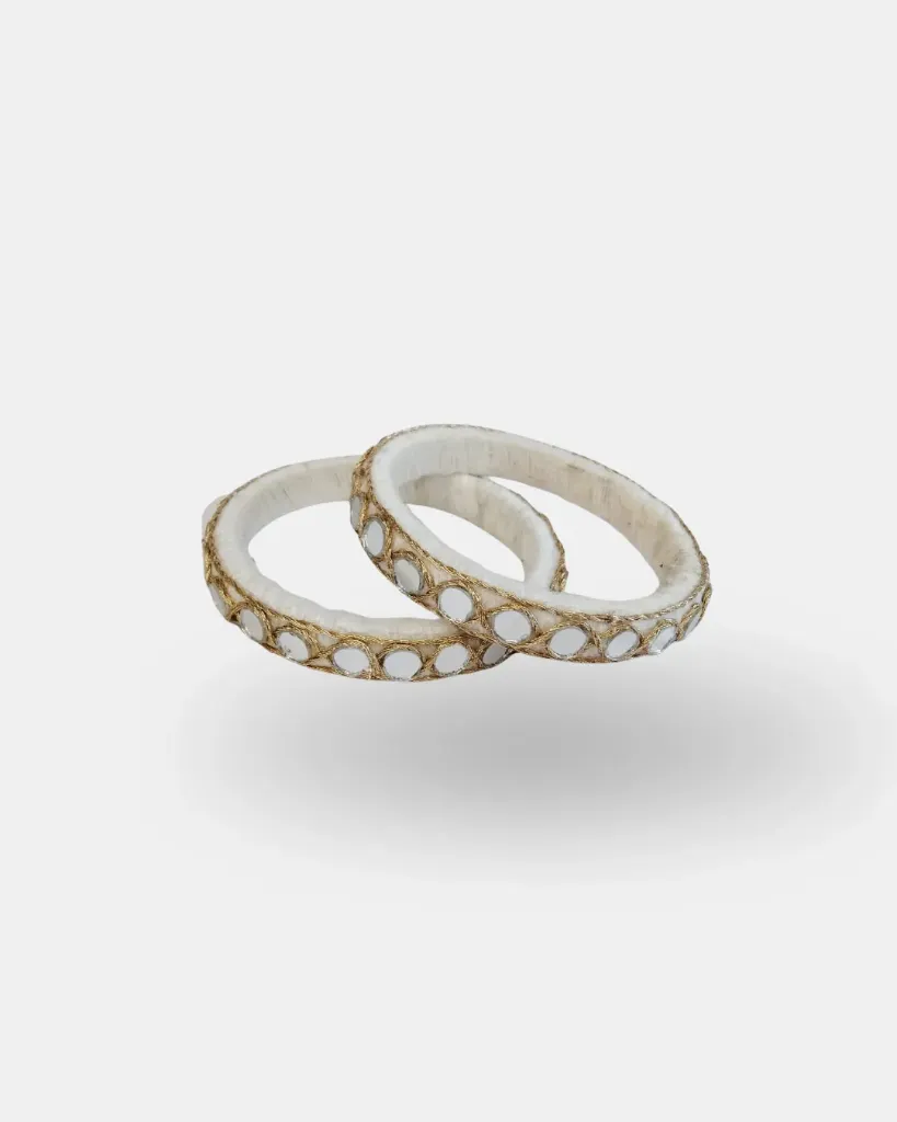 Ivory Mirror Handmade Thread Bangles – PRISHAN (2.4)