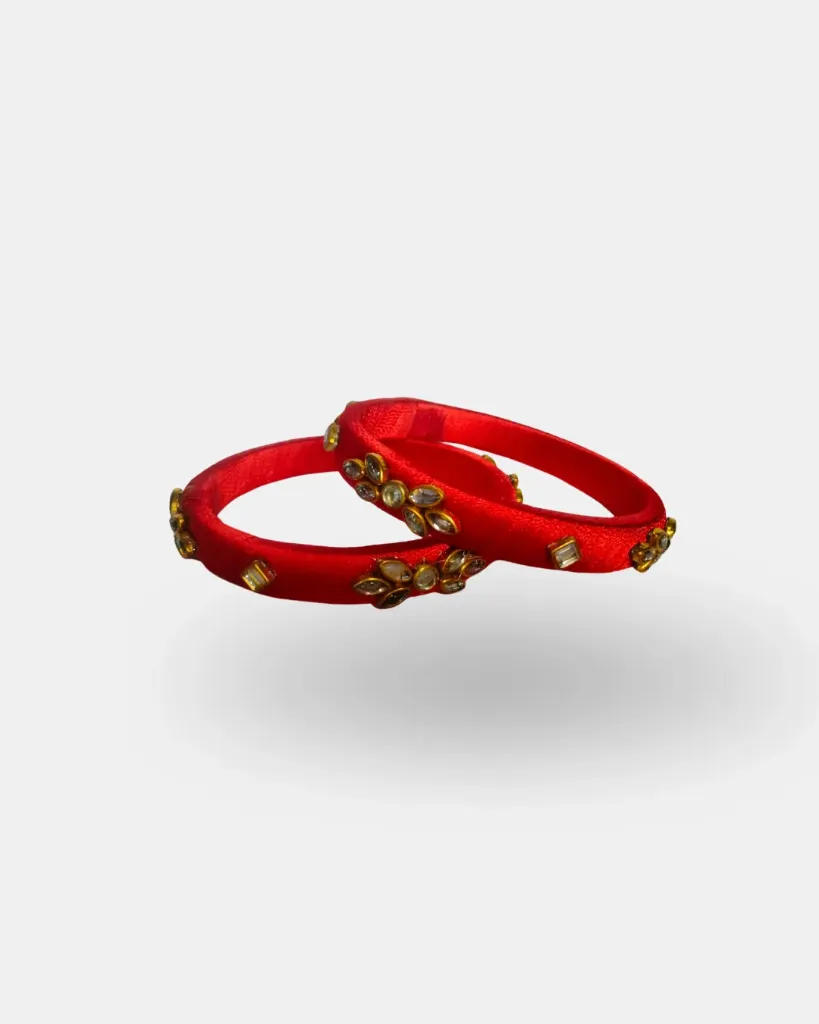 Ruby Stone Handmade Thread Bangles – PRISHAN (2.4)