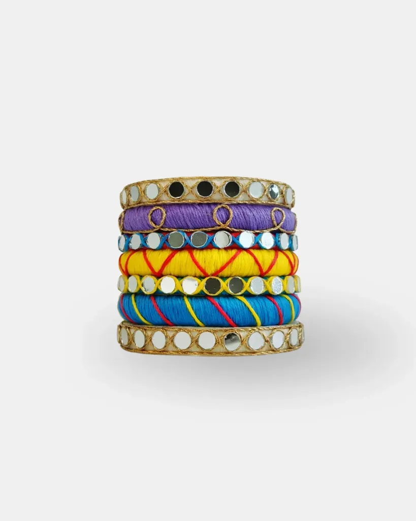 Rangoli Mirror Handmade Thread Bangles – PRISHAN