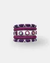 Purple & White Mirror Handmade Thread Bangles – PRISHAN