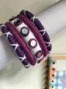 Purple & White Mirror Handmade Thread Bangles – PRISHAN