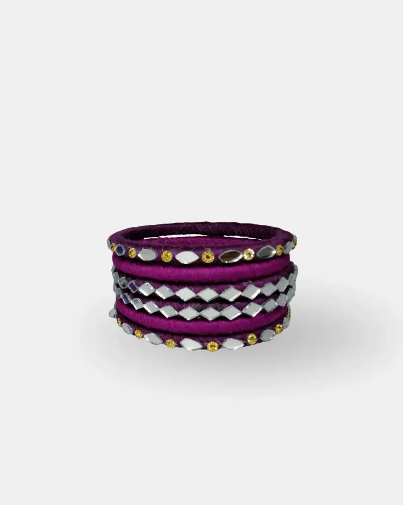 Purple Geometric Mirror Handmade Thread Bangles – PRISHAN (2.4)