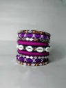 Purple Cowrie & Mirror Handmade Thread Bangles – PRISHAN